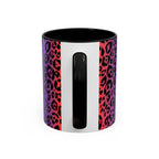 Rainbow Leopard Accent Coffee Mug — Colorful Animal Print 11/15oz