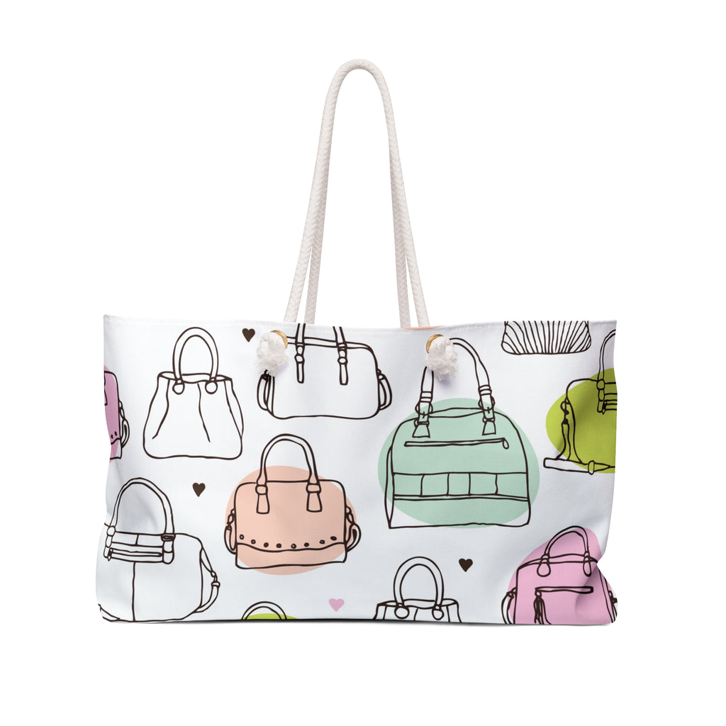 Handbag Pattern Weekender Bag | Colorful Purses Illustration Tote