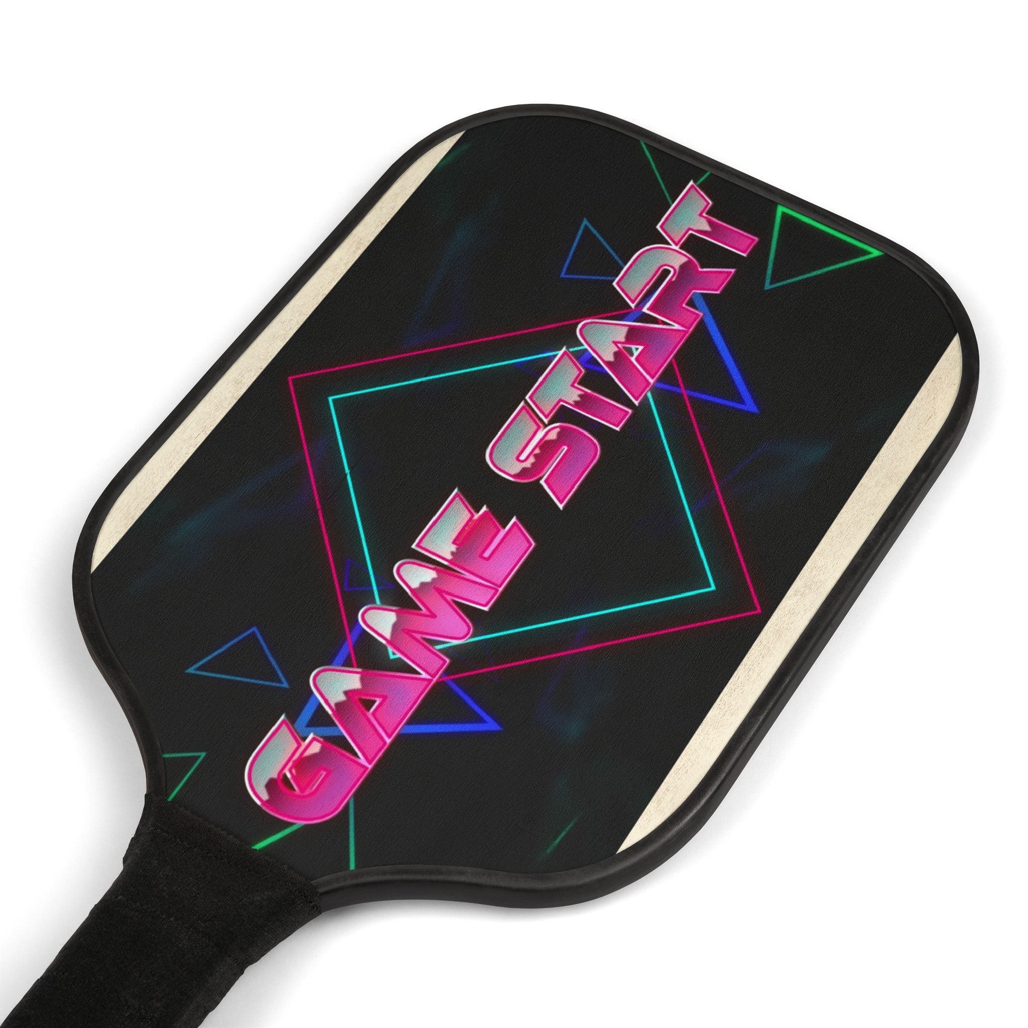 Pickleball Paddle Set — Retro Neon "Game Start" Design with 2 Balls