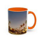Desert Oasis Accent Coffee Mug – Palm Trees & Sunset Scenic Ceramic Mug (11/15oz)