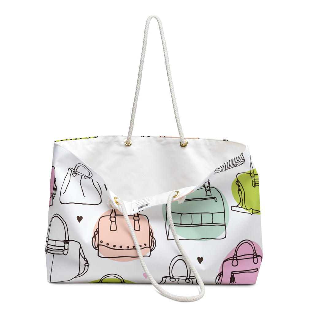 Handbag Pattern Weekender Bag | Colorful Purses Illustration Tote