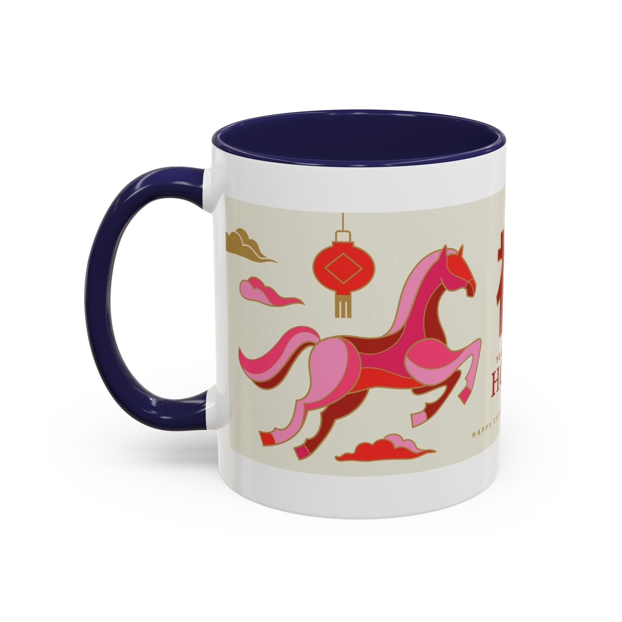 Year of the Horse Accent Coffee Mug — Chinese New Year Lucky Horse Design (11/15oz)