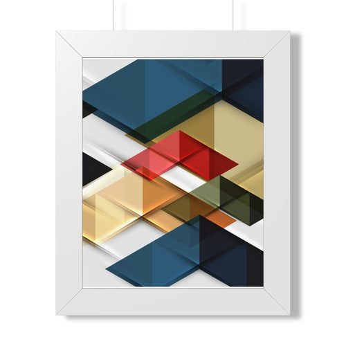 Abstract Geometric Framed Poster — Modern Colorful Vertical Wall Art