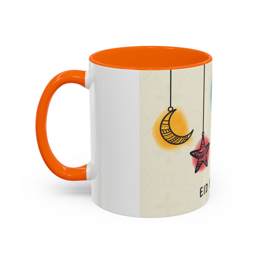 Eid Mubarak Accent Coffee Mug — Festive Crescent & Star Design (11/15 oz)
