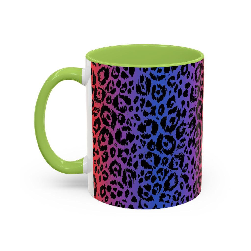 Rainbow Leopard Accent Coffee Mug — Colorful Animal Print 11/15oz