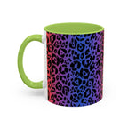 Rainbow Leopard Accent Coffee Mug — Colorful Animal Print 11/15oz
