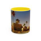 Desert Oasis Accent Coffee Mug – Palm Trees & Sunset Scenic Ceramic Mug (11/15oz)