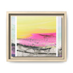 Abstract Sunrise Landscape Matte Canvas Framed Wall Art — Pink & Yellow Modern Home Decor
