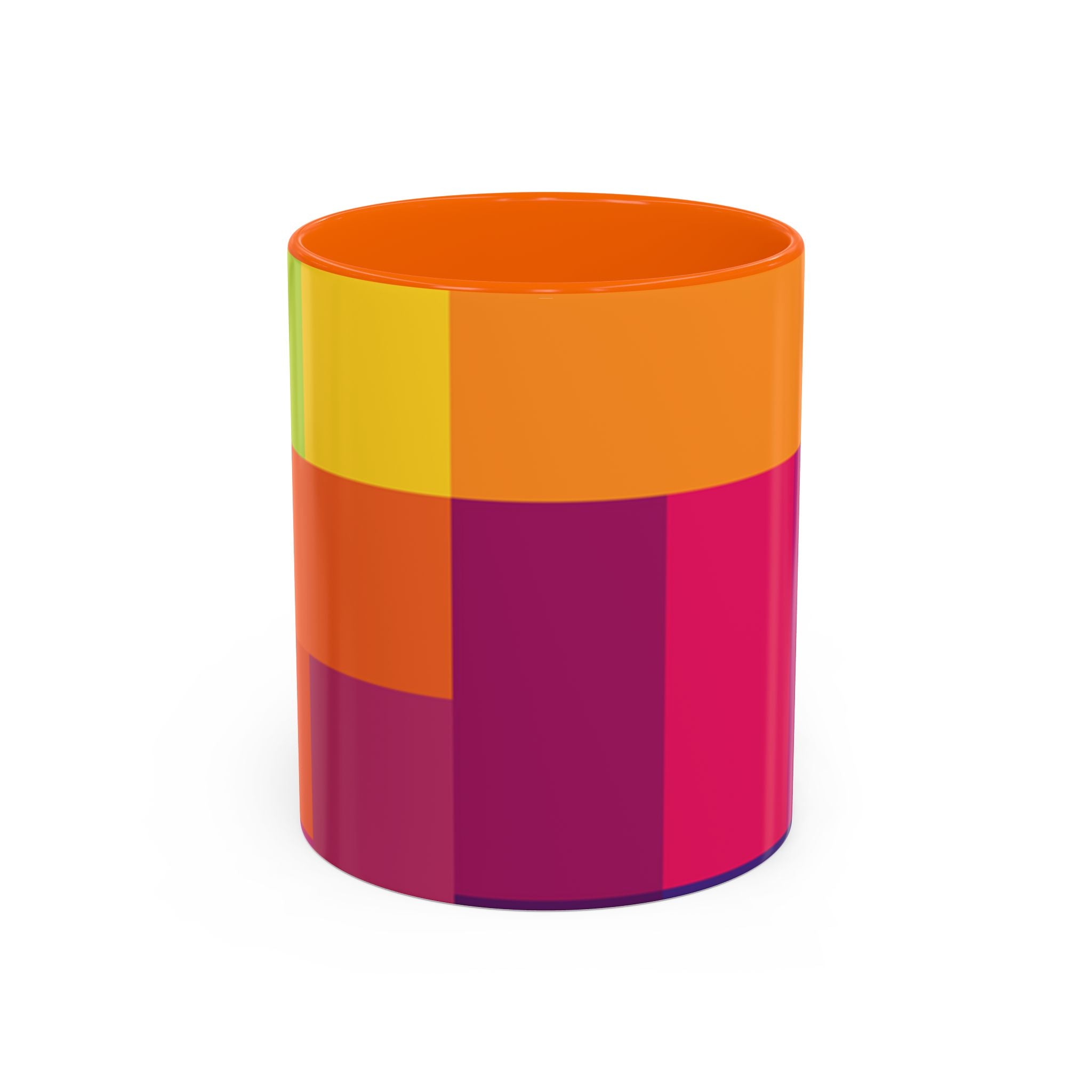 Color Block Accent Coffee Mug — Bright Geometric Pattern