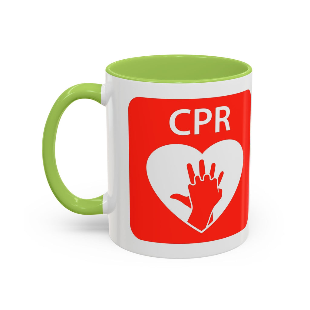 AED Heart Logo Accent Coffee Mug — CPR & Defibrillator Awareness Gift (11/15oz)