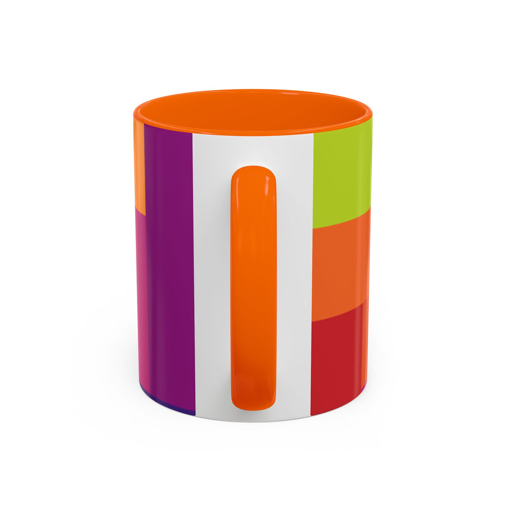Color Block Accent Coffee Mug — Bright Geometric Pattern