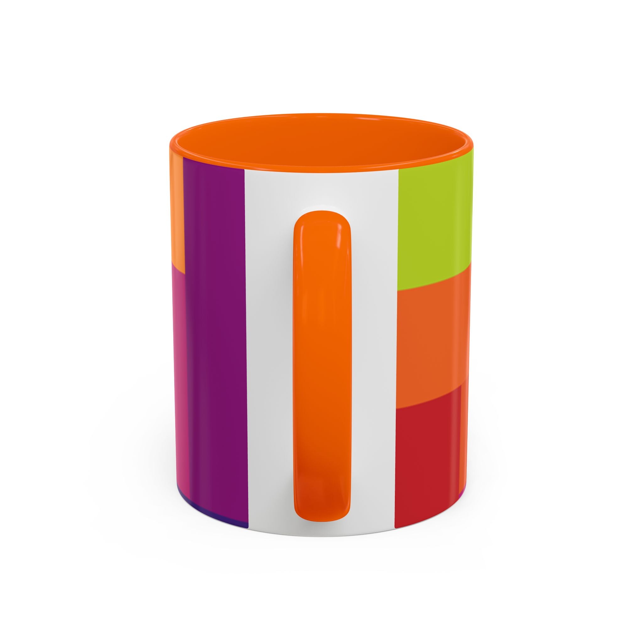 Color Block Accent Coffee Mug — Bright Geometric Pattern