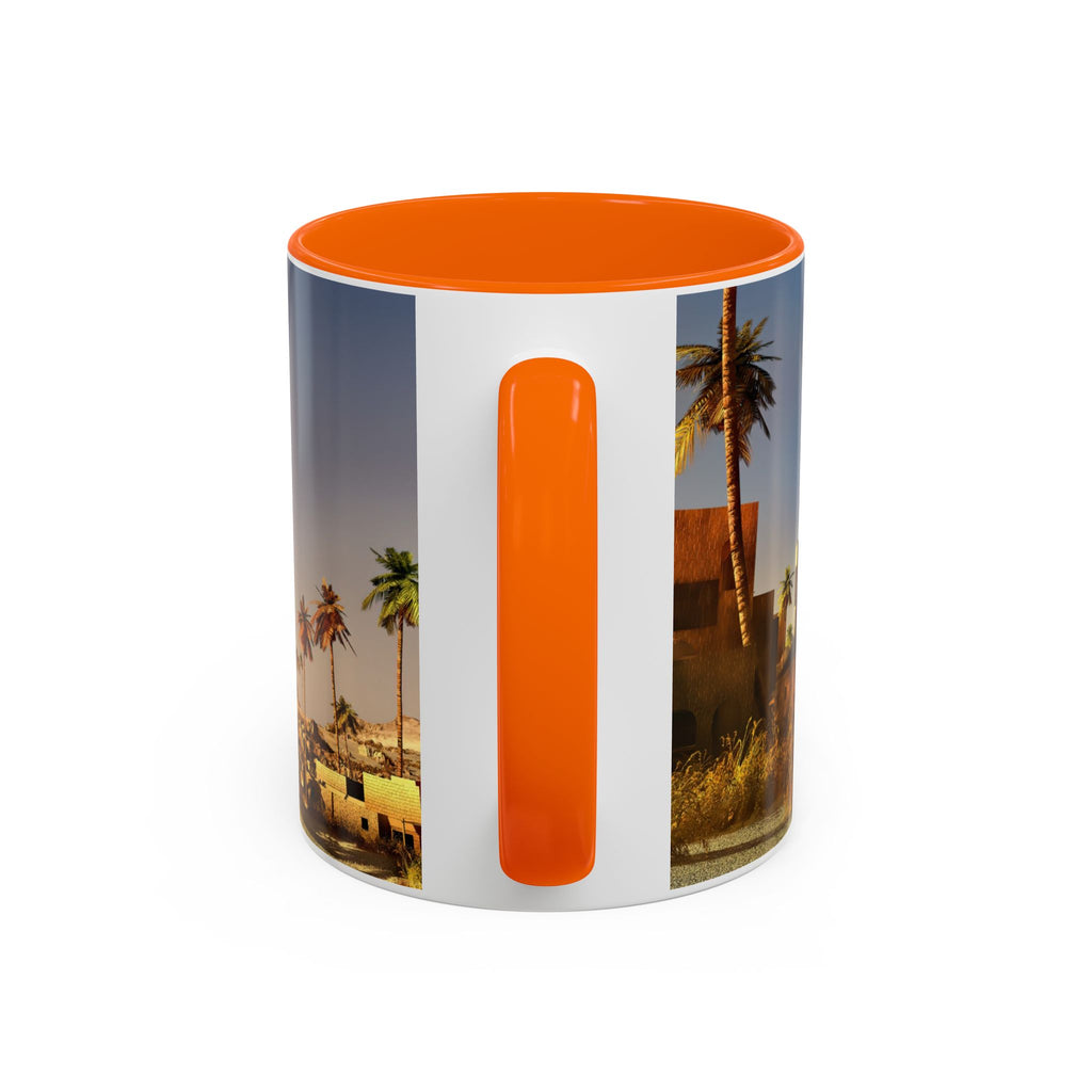 Desert Oasis Accent Coffee Mug – Palm Trees & Sunset Scenic Ceramic Mug (11/15oz)