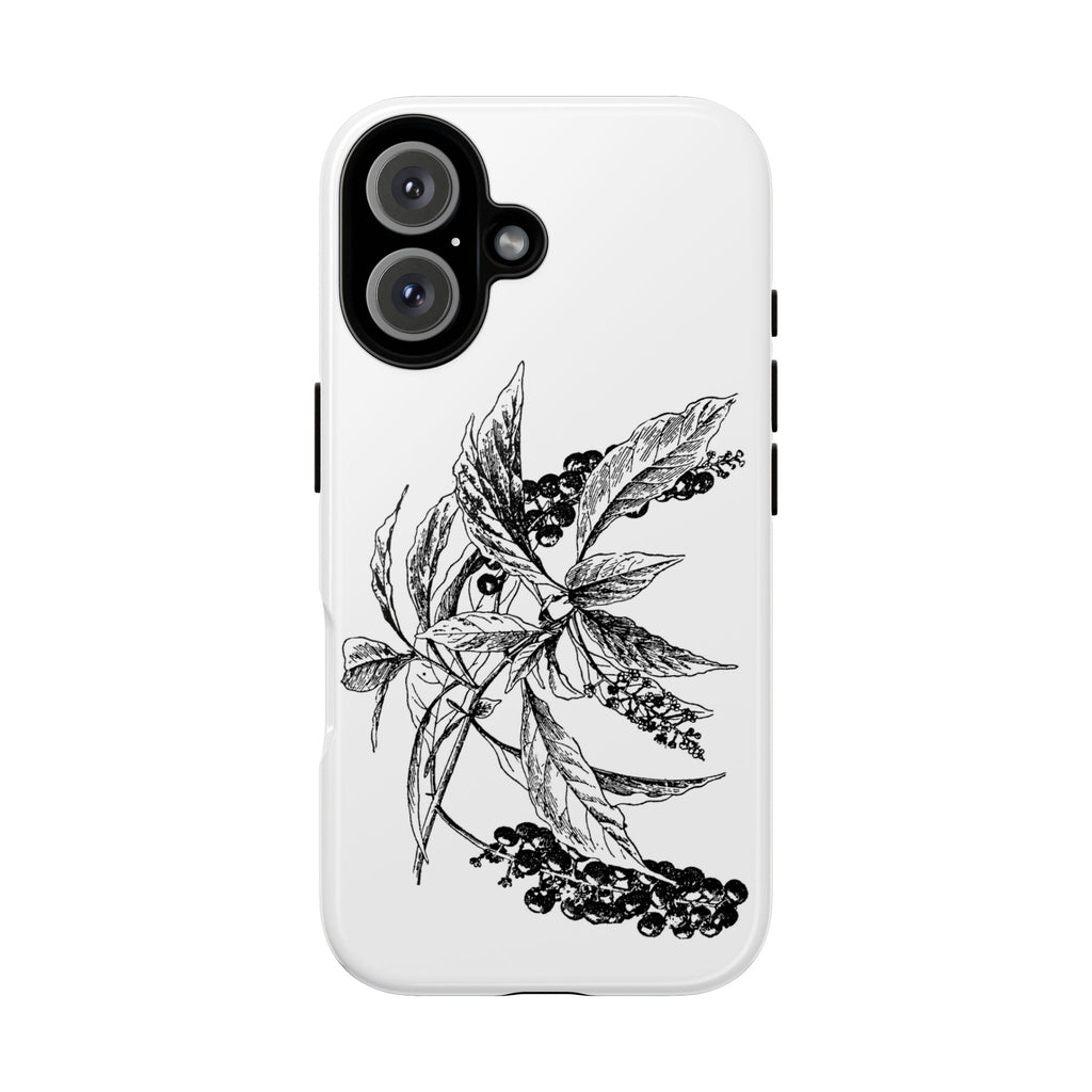 Botanical Sketch Phone Case – Black Ink Herb Illustration Tough Case