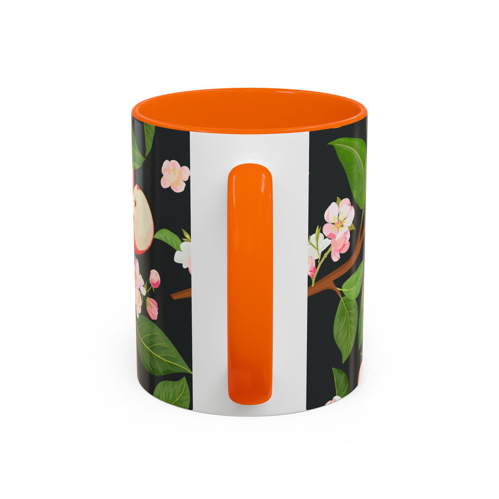 Apple Blossom Accent Coffee Mug – Floral Fruit Ceramic Mug (11/15oz)