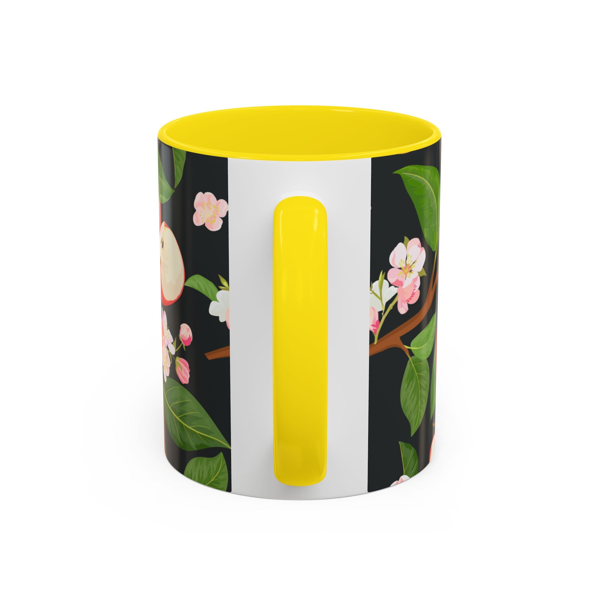 Apple Blossom Accent Coffee Mug – Floral Fruit Ceramic Mug (11/15oz)