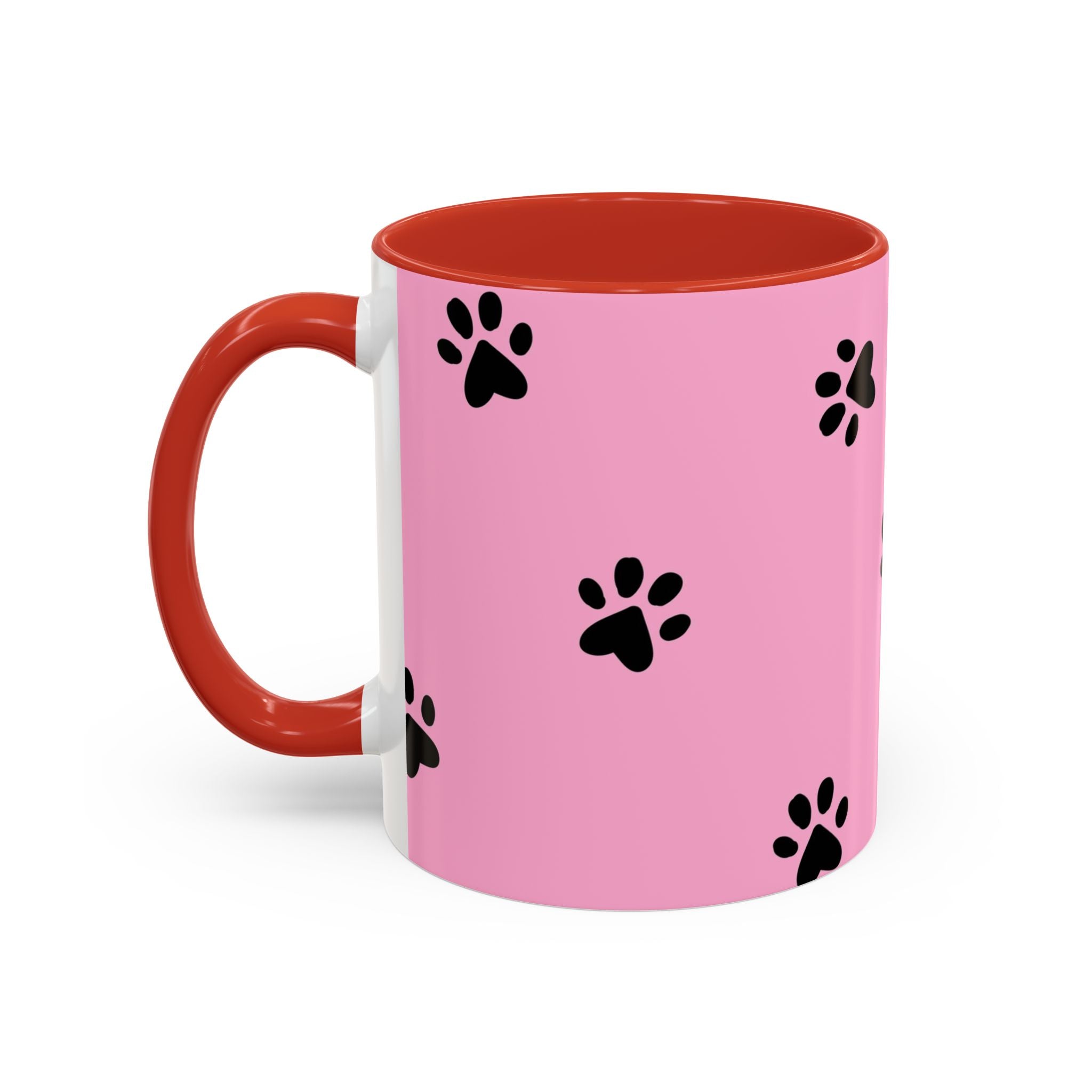 Pink Paw Print Coffee Mug – Cute Pet Lover Accent Mug (11/15oz)