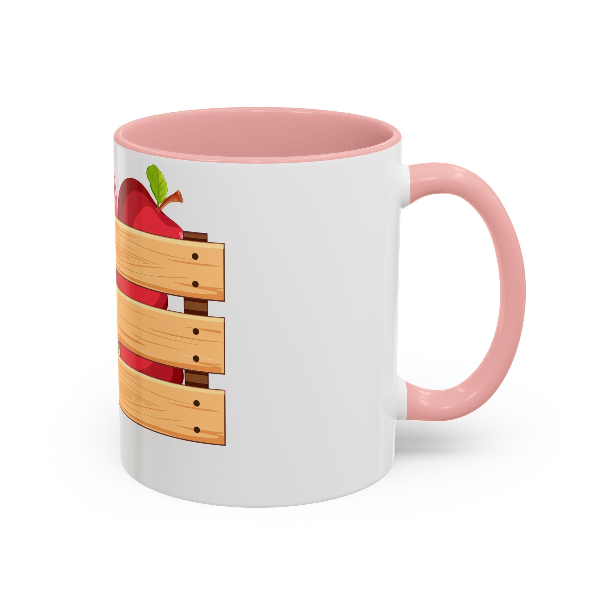 Apple Crate Accent Coffee Mug — Rustic Farmhouse Fruit Design (11/15oz)