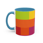 Color Block Accent Coffee Mug — Bright Geometric Pattern