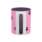Pink Paw Print Coffee Mug – Cute Pet Lover Accent Mug (11/15oz)