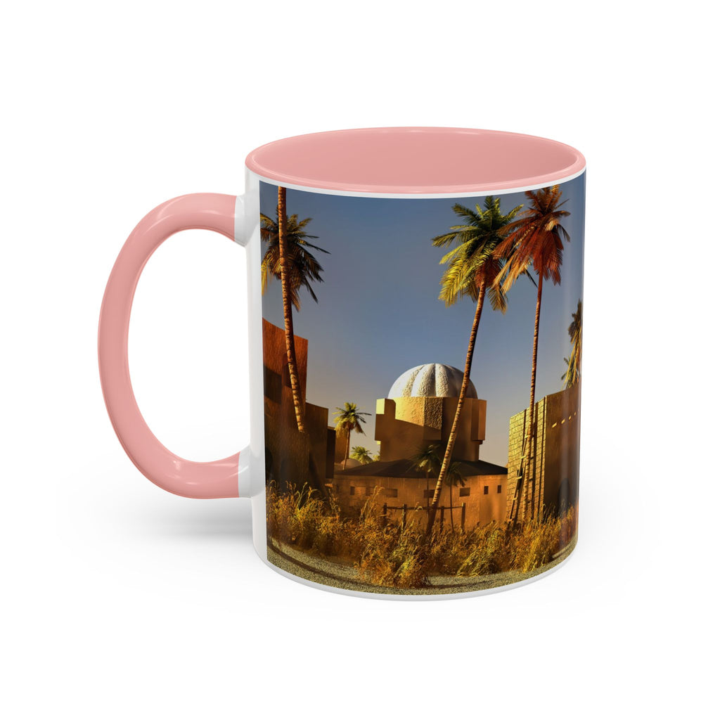 Desert Oasis Accent Coffee Mug – Palm Trees & Sunset Scenic Ceramic Mug (11/15oz)