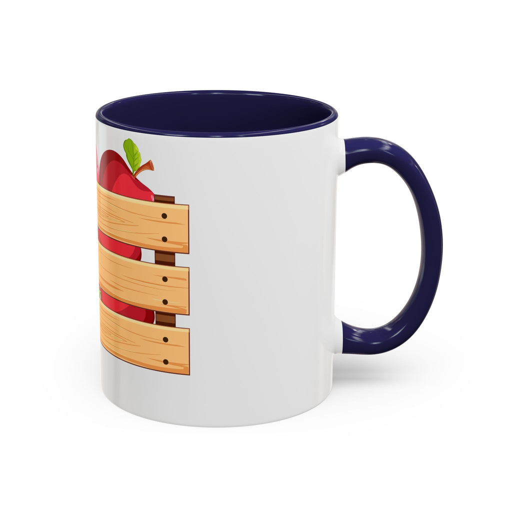 Apple Crate Accent Coffee Mug — Rustic Farmhouse Fruit Design (11/15oz)