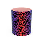 Rainbow Leopard Accent Coffee Mug — Colorful Animal Print 11/15oz