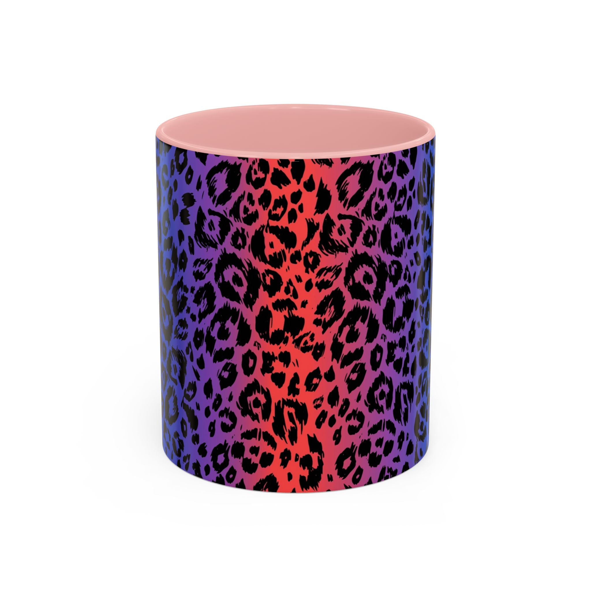 Rainbow Leopard Accent Coffee Mug — Colorful Animal Print 11/15oz