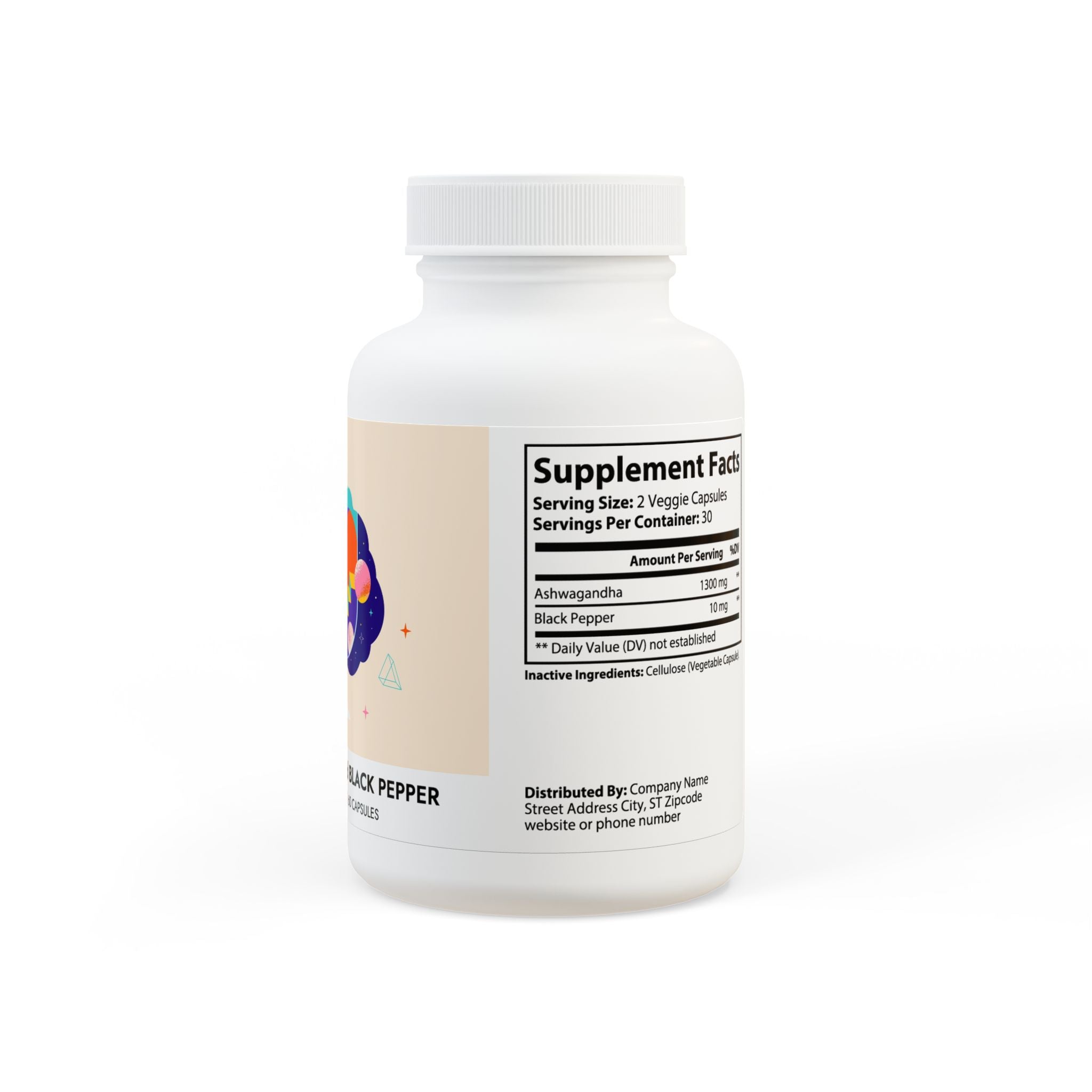 Ashwagandha and Black Pepper Supplement (60 capsules)