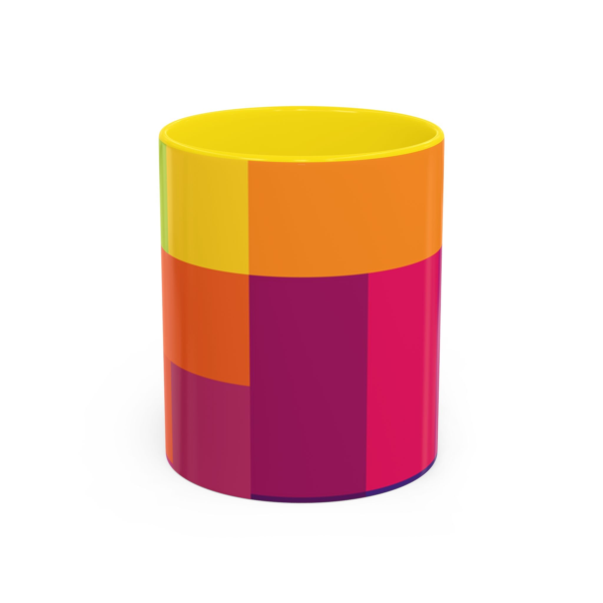 Color Block Accent Coffee Mug — Bright Geometric Pattern