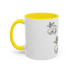 Botanical Apple Accent Coffee Mug — Vintage Fruit Sketch Ceramic Mug (11/15 oz)