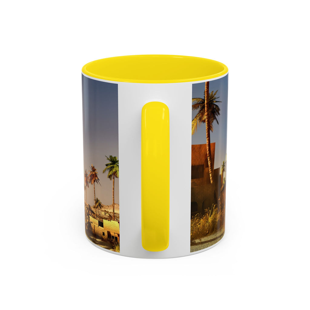 Desert Oasis Accent Coffee Mug – Palm Trees & Sunset Scenic Ceramic Mug (11/15oz)
