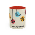 Eid Mubarak Accent Coffee Mug — Festive Crescent & Star Design (11/15 oz)