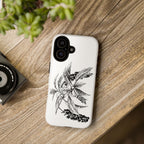 Botanical Sketch Phone Case – Black Ink Herb Illustration Tough Case