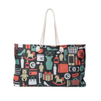 Love You Pattern Weekender Bag | Hearts, Flowers, Gifts, Makeup Icons