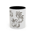 Botanical Apple Accent Coffee Mug — Vintage Fruit Sketch Ceramic Mug (11/15 oz)
