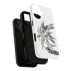 Botanical Sketch Phone Case – Black Ink Herb Illustration Tough Case