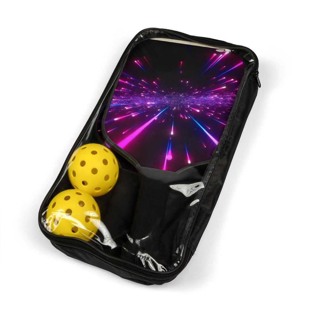 Pickleball Paddle Set — Neon Burst Design Pickleball Kit with 2 Paddles & Balls