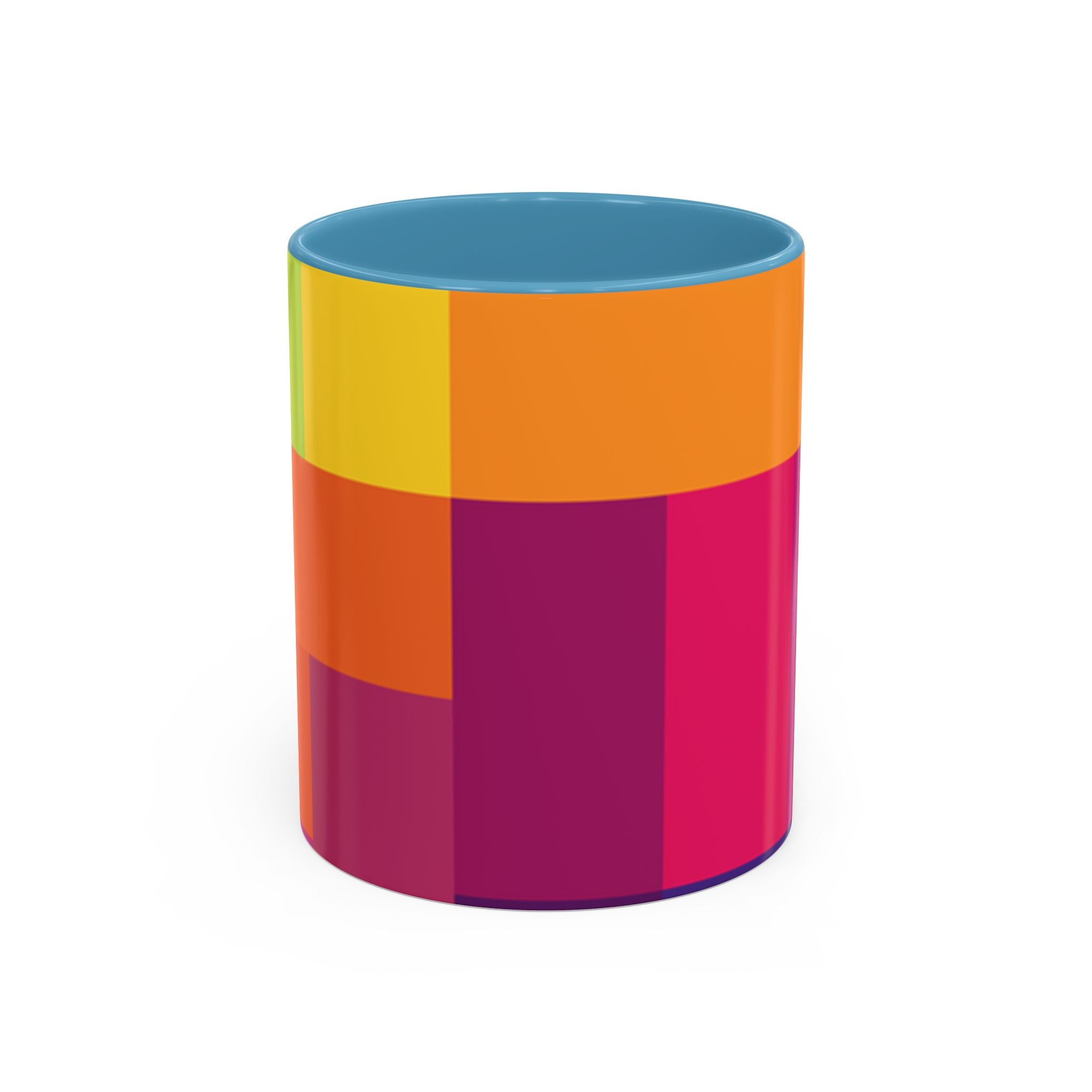 Color Block Accent Coffee Mug — Bright Geometric Pattern