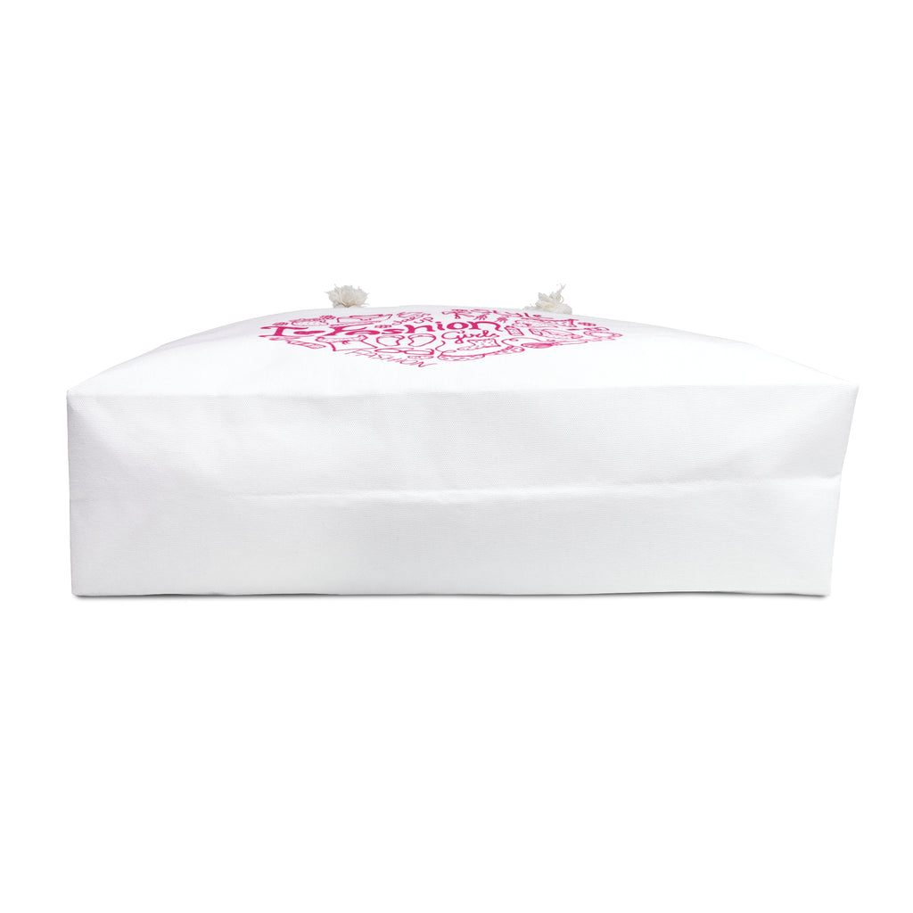 Fashion Heart Doodle Weekender | Pink Purse Illustration Beach Bag