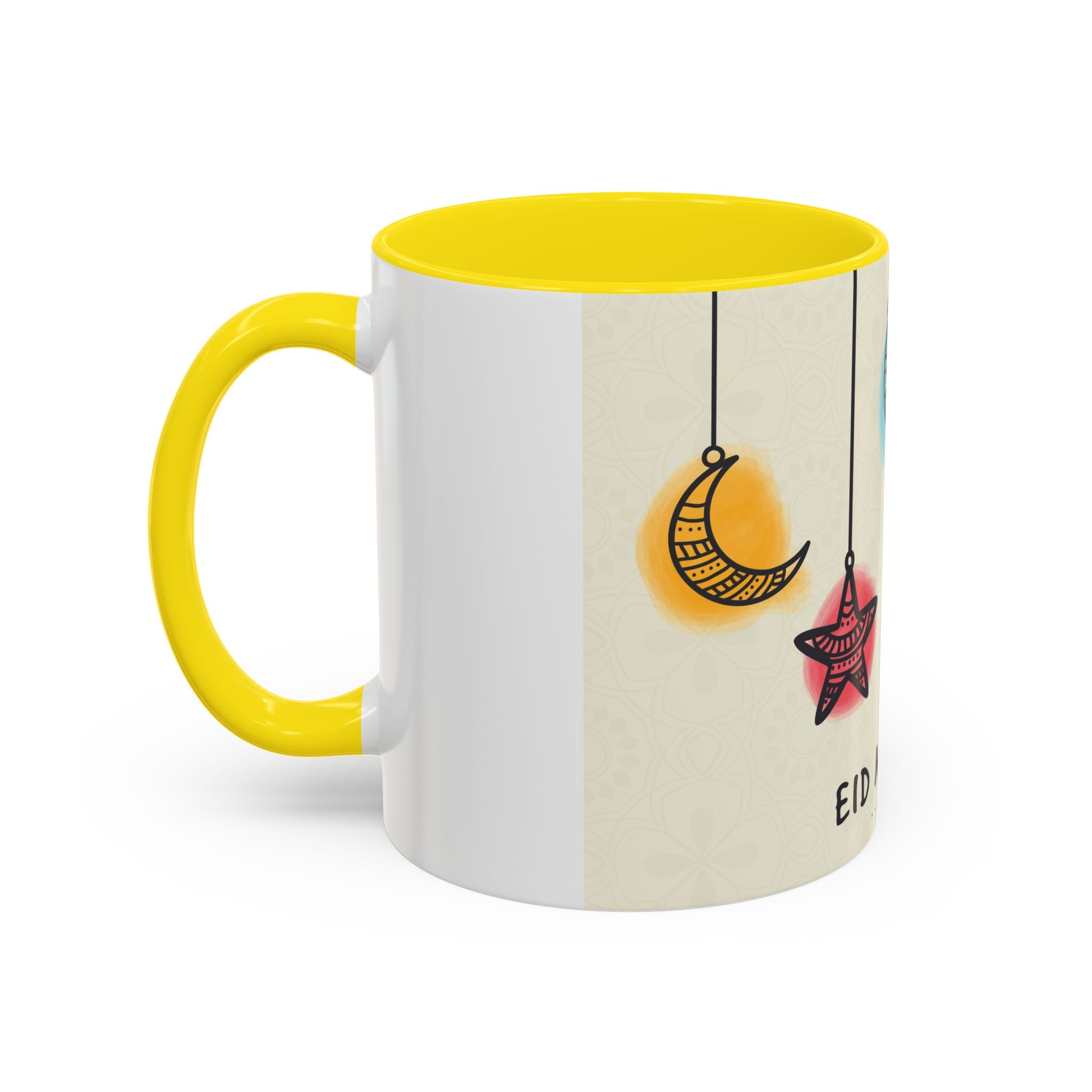 Eid Mubarak Accent Coffee Mug — Festive Crescent & Star Design (11/15 oz)
