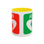 AED Heart Logo Accent Coffee Mug — CPR & Defibrillator Awareness Gift (11/15oz)