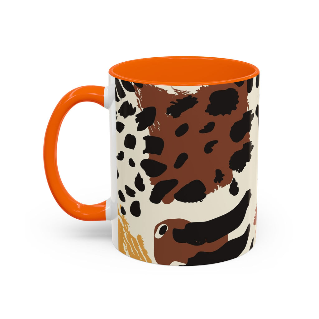 Rustic Leopard Accent Coffee Mug — Animal Print Ceramic Mug (11/15oz)