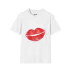 Kiss Print T-Shirt — Red Lipstick Kiss Graphic Tee