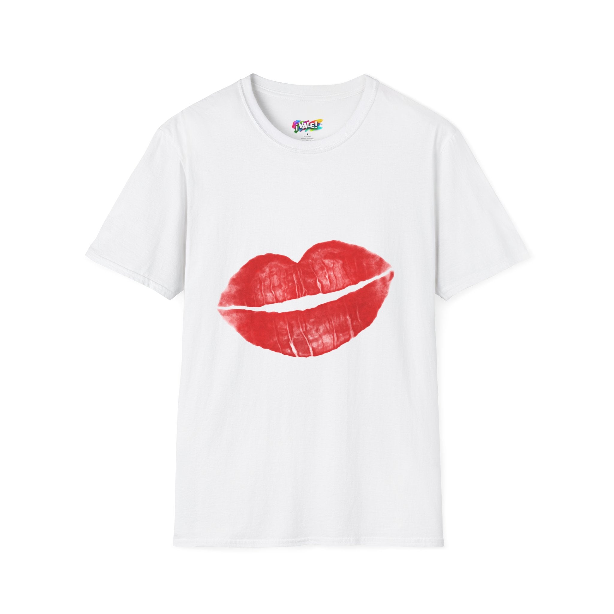 Kiss Print T-Shirt — Red Lipstick Kiss Graphic Tee