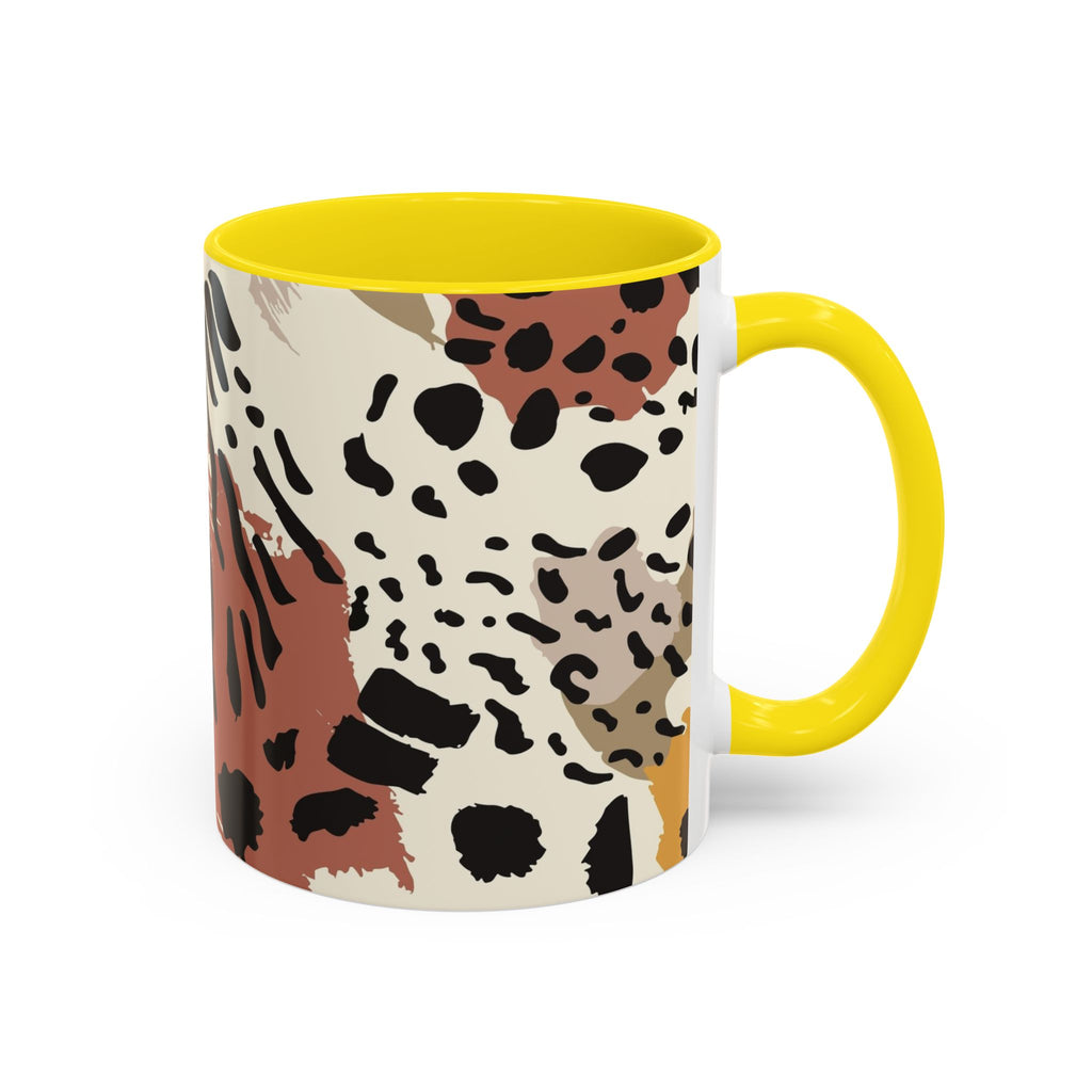 Rustic Leopard Accent Coffee Mug — Animal Print Ceramic Mug (11/15oz)