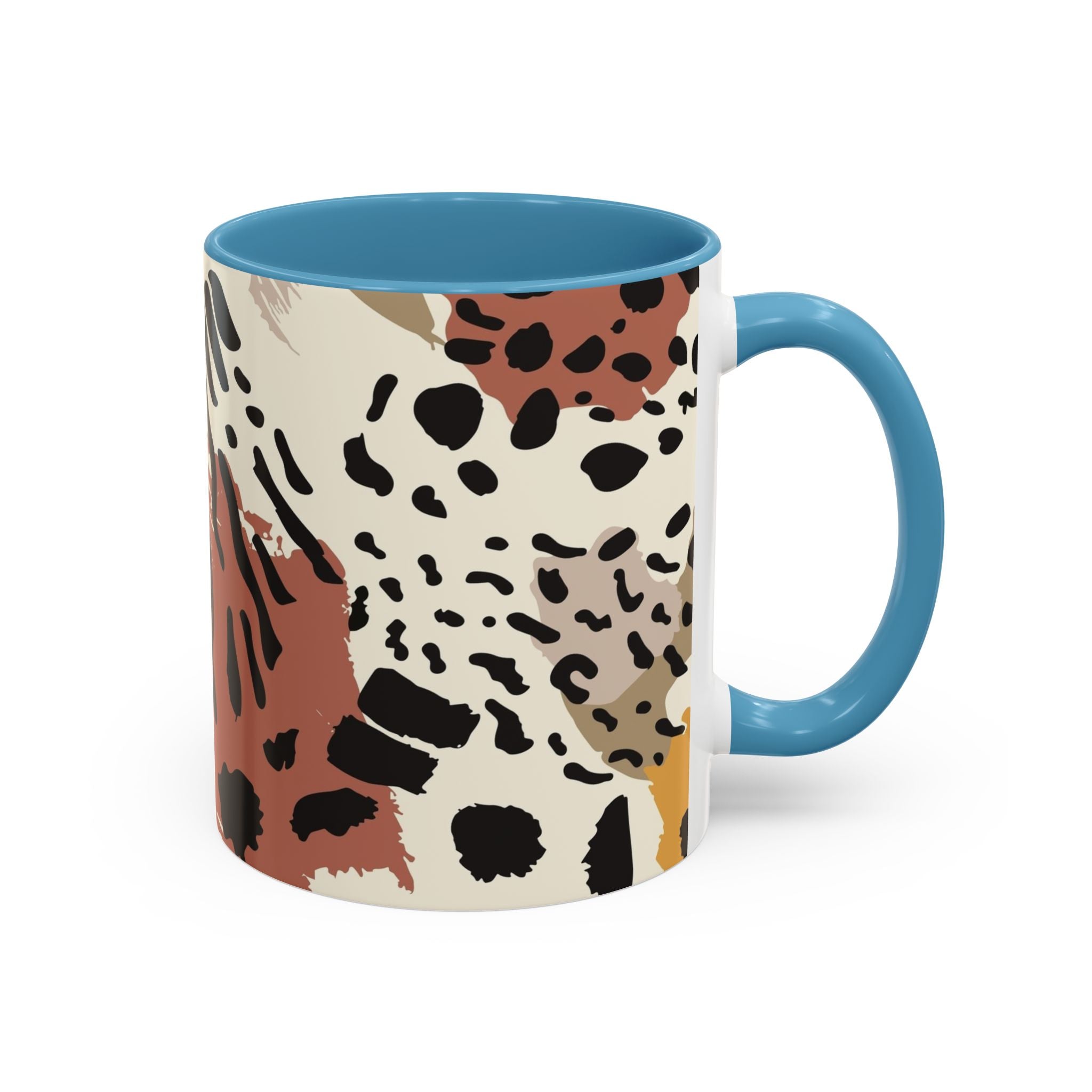 Rustic Leopard Accent Coffee Mug — Animal Print Ceramic Mug (11/15oz)