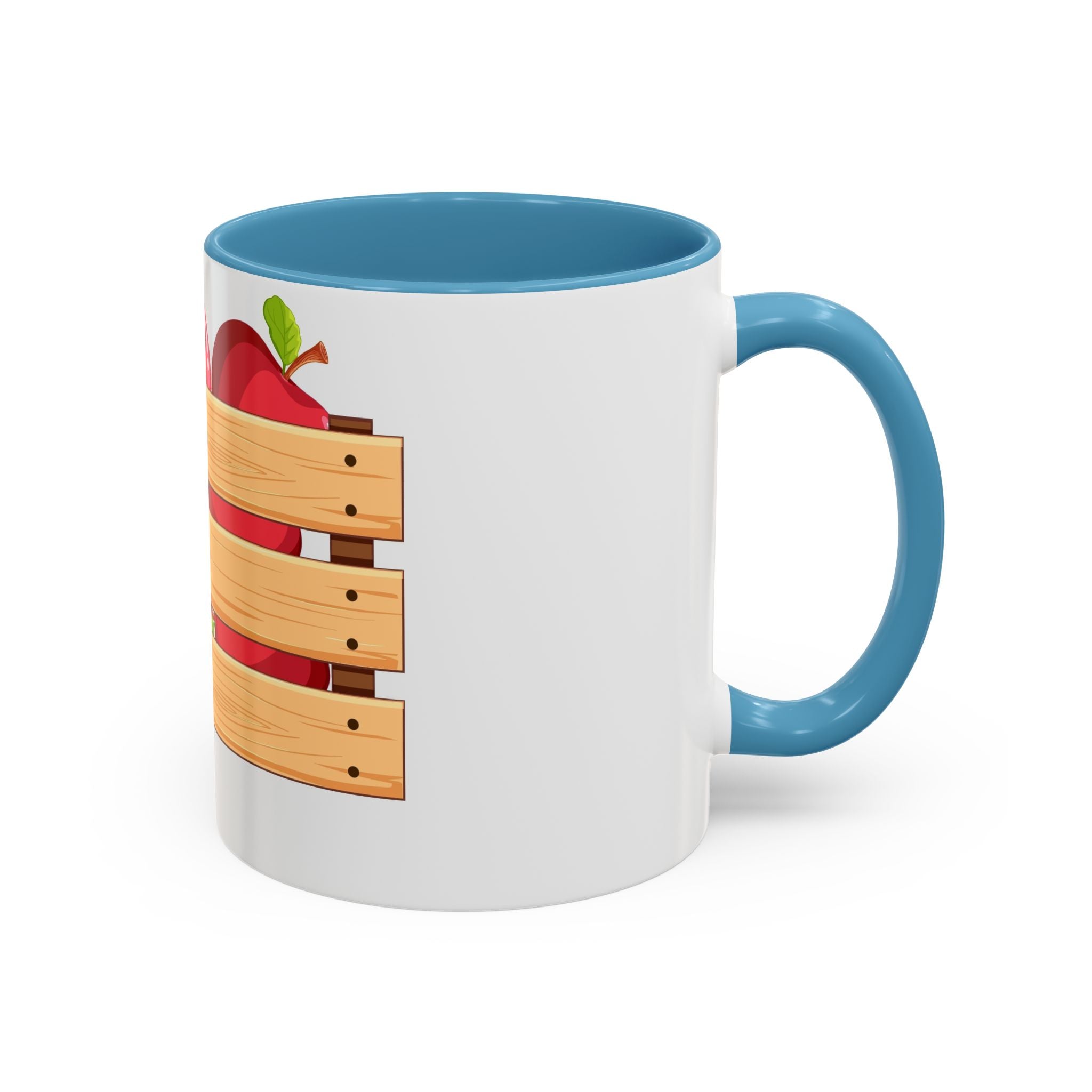 Apple Crate Accent Coffee Mug — Rustic Farmhouse Fruit Design (11/15oz)