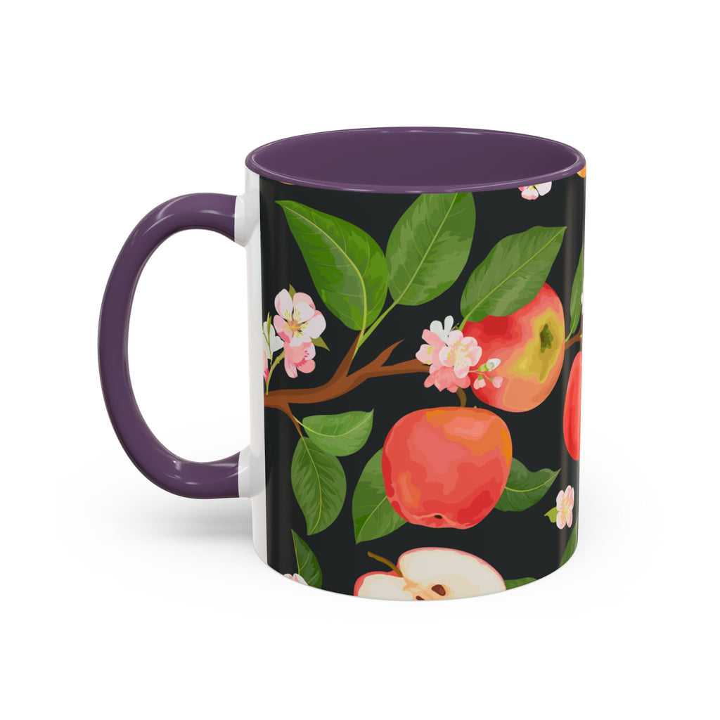 Apple Blossom Accent Coffee Mug – Floral Fruit Ceramic Mug (11/15oz)