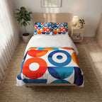 Geometric Circle Quilt Cover Set — Retro Mid-Century Modern Bedding